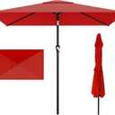 AreShark 6.5' x 10' Rectangular Patio Umbrellas for Outdoor, Outdoor Table Umbrella, Large Outdoor Patio Umbrellas with 6 Sturdy Ribs for Pool, Garden, Deck & Market (Red)