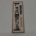 V.R.HOPE Resin Watch Band Compatible with Apple Watch Band for Women 38mm 40mm 41mm 42mm Tortoise Fashion Lightweight Bracelet Strap for iWatch Series 11/10/9/8/7/6/5/4/3/2/1/SE3 (Black Floral)