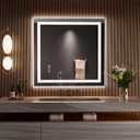 LOAAO 28"x30" LED Bathroom Mirror with Lights, Anti-Fog, Dimmable, Backlit + Front Lit, Lighted Bathroom Vanity Mirror for Wall, Memory Function