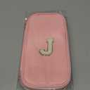 Extra Large Pencil Case,Big Capacity Pencil Pouch,Personalized Initial Pencil Bag with smooth zipper,Multiple Pockets,Cute Aesthetic Stationery Pen Case Bag for Teen Girls College (Pink, J)