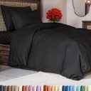 Black Duvet Cover Twin/Twin XL Size - Extra Soft Twin/Twin XL Size Duvet Cover - Lightweight & Breathable - Easy Care & Fade Free w/ Zipper Closures & Ties - 68" x 90" Inches - Comforter Not Included