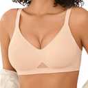 Avidlove Women's Seamless Wireless Bra with Soft Support Full Coverage Everyday Bra Nude, L