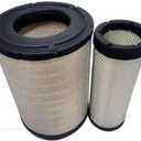 RE51629 RE51630 Outer Inner AIR FILTER SET Compatible for CATERPILLAR 3406E C9 C11 C12 C13， JOHN DEERE 770 D 8000 8000 T 8100 8110 8200 8210 8300 8310 8400 8410， ISUZU G Series ， FTR
