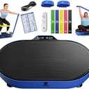 Vibration Plate Exercise Machine, Vibration Plate for Lymphatic Drainage Vibrating Plate with Loop Bands, Whole Body Vibration Plates for Weight Loss Enlarged Panel 99 Speeds 660 LBS Workout (blue)