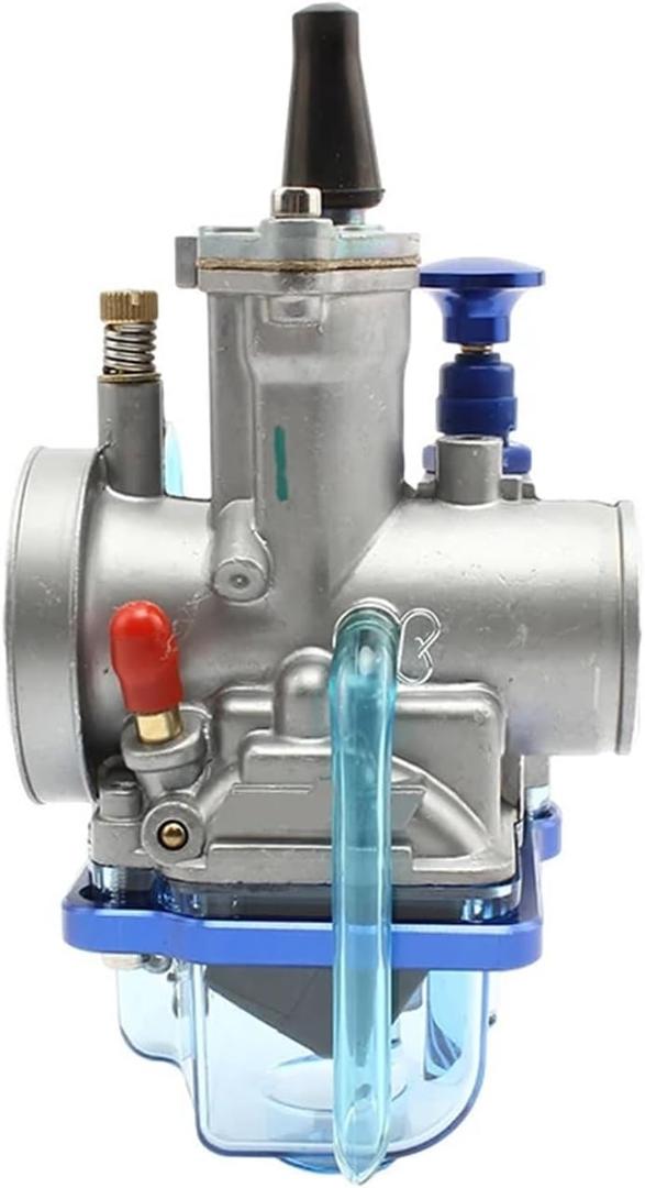 Flat Curtain Carburetor For Motorcycle Racing Carburetor Compatible For Keihin PWK 28 30 32 34mm 2T 4T Power Jet Dirt Bike Motocross Tuning(26MM PKW)