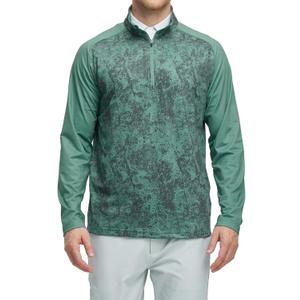 M MAELREG Quarter Zip Pullover Men Moisture Wicking Lightweight Sports Print Mock Neck Golf 1/4 Zip Pullover Mens Sweatshirt (Green, L)