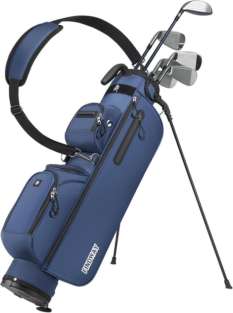Findway 3 Way Small Golf Bag Lightweight Pitch and Putt Golf Bag with Stand, Adjustable Dual Straps, Golf Stand Bag for Extra Storage in a Smaller Size, Golf Gifts for Men and Women