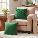 Vermeyen St Patricks Day Pillow Covers 18 x 18 inch Set of 2 3D Embroidered Shamrock Pillow Soft Plush Faux Fur St Patricks Day Decorations for SOFE Bedding Holiday
