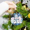 Snow Man Christmas Ornaments for Christmas Tree Snow Man Tree Ceramic Ornament Hanging Snowmen Ornaments for Xmas Holiday Home Decor Gift Exchanges Idea Party Supplies(Three1)