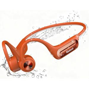Bone Conduction Headphones, Open Ear Headphones with MP3 Mode 32GB, 10Hrs Playtime IP68 Waterproof Swimming Headphones Secure Fit for Running, Cycling, Work, GiftOrange