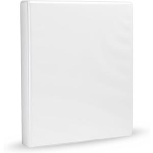 Amazon Basics 3-Ring Binder, 1-Inch, Customizable, with Pockets for Organization, White, 1-Pack