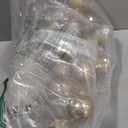 Sea Team 60mm/2.36" Shatterproof Clear Plastic Christmas Tree Ball Ornaments Set, Decorative Hanging Transparent Xmas Baubles with Stuffed Delicate Decorations (30 Counts , Champagne)