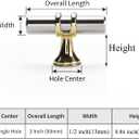 Haliwu 10 Pack Brushed Nickel Cabinet Knobs, Gold Cabinet Knobs Kitchen Handles Gold Kitchen Hardware, Single Hole Pulls T Bar Pulls
