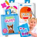 Curious Columbus Quiet Book Large Fabric Activity Book, Montessori Learning Toy, 10 Engaging Pages for Quiet Play, Perfect for at Home Learning, Airplane Activities and Road Trips.