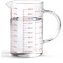 Luvan 34OZ/1000ML Glass Measuring Cup, 4 Cup Glass Measuring Cups With 3 Scales (Ml/Oz/Cup), High Borosilicate Measuring Cup With Handle and V-Shaped Spout, Dishwasher/Freezer/Microwave Safe