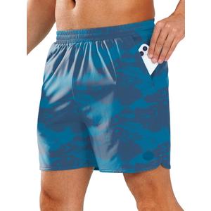 NORTHYARD Mens Swim Trunks 5" Beach Swim Shorts Quick Dry Bathing Suit with Mesh Liner Packable, Scale, L