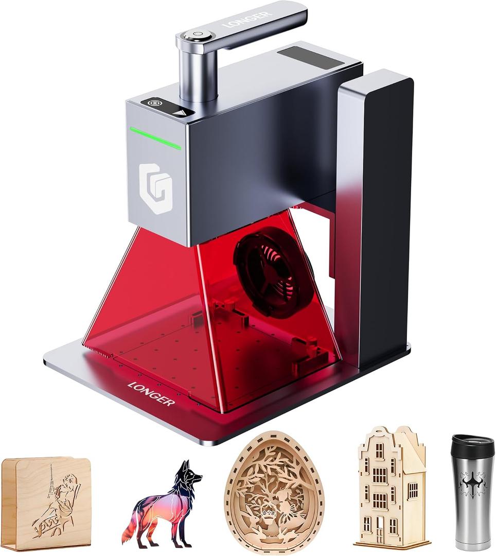 Longer Nano Laser Engraver Machine with 6W Diode, 5000mm/s High Speed & 0.05mm Precision - Portable Handheld Laser Cutter for Wood, Metal, Leather, Jewelry