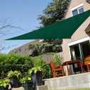 LyShade14' x 14' x 14' Dark Green Colour Triangle Sun Shade sail Canopy Awning for Garden Deck Pool Patio pergola Backyard Sandbox Outdoor Sun shade-90% Sun Shade, Higher u.v. Block