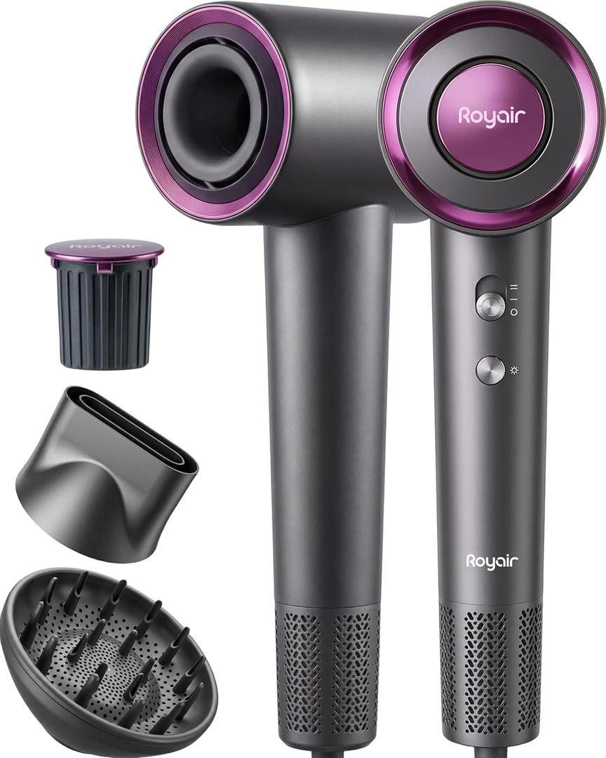 2-in-1 Hair Dryer & Fragrance Essence Capsule, 110,000 RPM High-Speed 1200W Ionic Blow Dryer with Brushless Motor, Intelligent Heat Control, Lightweight, Low Noise with Magnetic Nozzle