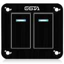 2 Gang Rocker Switch Panel Waterproof，12v-24v Aluminum Waterproof Boat Marine Toggle On/Off Switch for Car Pickup Rv SUV Uvt ATV Motorcycle(Black)