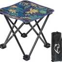 Wind Tour Portable Folding Camping Stool Outdoor Camping Lightweight Samll Chair for Fishing Hiking Gardening and Beach with Carry Bag (Medium Blue 1)