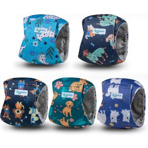 Leekalos Male Dog Diapers, Dog Belly Bands for Male Dogs Wraps Washable Doggie Diapers High Absorbing Dog Belly Bands5 Pack (Small(11"-14"), Dalmatian-Print)