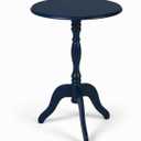 Decor Therapy Warwick Round Accent Table - 3 Leg Pedestal Side Table for Living Room, Bedroom, Entryway - Traditional Navy Bistro Drink Table