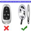 for Hyundai Key Fob Cover, 5-Button, with Keychain Compatible with Elantra(2023-2025), Sonata(2024-2025), Ioniq 6(2022-2025), Santa Fe(2024-2025), Tucson(2024-2025), Kona(2023-2024)