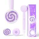 Electric Back Scrubber for Shower Body Brush, Waterproof Shower Body Scrubber for Cleansing, Massaging, Rechargeable Bath Brush for Kids & Adults with 2 Heads & 3 Speed Modes, Taro Purple XY0