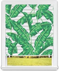 Redi Shade No Tools Original Printed Light Filtering Pleated Paper Shade, Leaves, 36" W x 72" L, 4 Pack