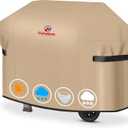 Comnova Grill Cover 58 Inch - 600D BBQ Cover for Outdoor Grill Waterproof and Heavy Duty, 58 Inch Barbecue Gas Grill Covers for Weber, Char-Broil, Nexgrill, Monument, Dyna-glo, Brinkmann and More (Beige)