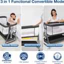 Jixrolyn Bedside Bassinet for Baby, Adjustable Newborn Bassinet with Wheels, Storage Basket, Mattress, Easy to Assemble & Portable Folding Baby Cradle (Black), Crib