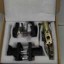 Front Door Lock Set Exterior Door Lock Set,Door Handle with Single Cylinder Deadbolt Lock,Keyed Alike Door Locks for Front Door(Matte Black,1Pack Set)