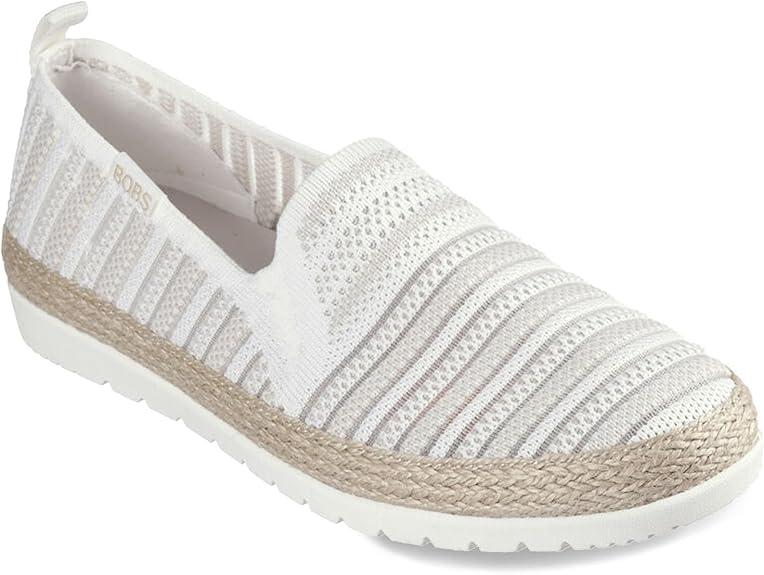 Skechers Women's Bobs Flexpadrille Lo-So Chic Ballet Flat, 13, White Multi