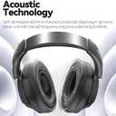 Wireless Headphones Over the Ear, Noise Cancelling Headphones, Bluetooth Headphones, Bluetooth V6.0 Headset with Low Latency Gaming & Movie Modes, 1000mAh Long Battery Life, External Mic, Black