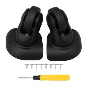 1 Pair Replacement Wheels 360 Swivel Suitcase Casters for Luggage Black (W293)