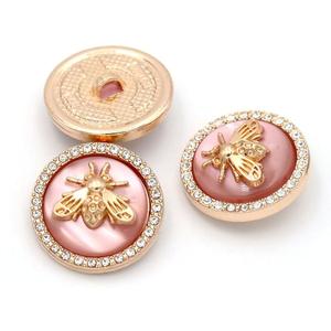 5Pcs Metal Rhinestone Botton Round Shape Button for Sewing DIY Crafts Jewelry Making