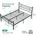 Novilla Full Size Bed Frame with Headboard and Footboard, 14 Inch Metal Platform Bed Frame, Under Bed Storage, Strong Metal Slats Support, Mattress Foundation No Box Spring Needed