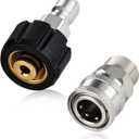 2 PCS Pressure Washer Quick Connect Adapter Set, M22 14mm(5.5in) Swivel to 3/8in Quick Connect Socket & Plug, Max Pressure 5000PSI