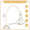 5.25 * 6.56 FT Metal Arbor Frame Stand, Garden Arch Trellis for Plants, Wedding Decor Backdrop Flower Stand, Gold, Single Rectangle