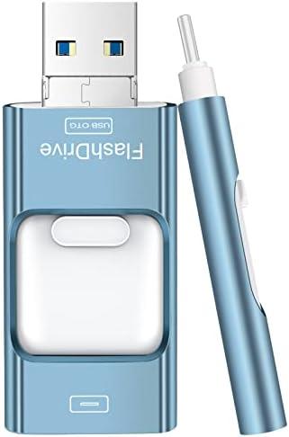 Amazon.com: Flash Drive for iPhone 256GB, 4 in 1 USB Type C Memory Stick, Photo Stick External Storage Thumb Drive for iPhone iPad Android Computer, Sky Blue : Electronics