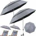 Nuanchu 2 Pack 49" Double Canopy Beach Umbrella with Clamp