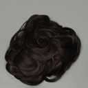 CJL HAIR Large Messy Bun Hair Piece Wavy Curly Scrunchies Synthetic Chignon Ponytail Hair Extensions Thick Updo Hairpieces for Women Dark Brown