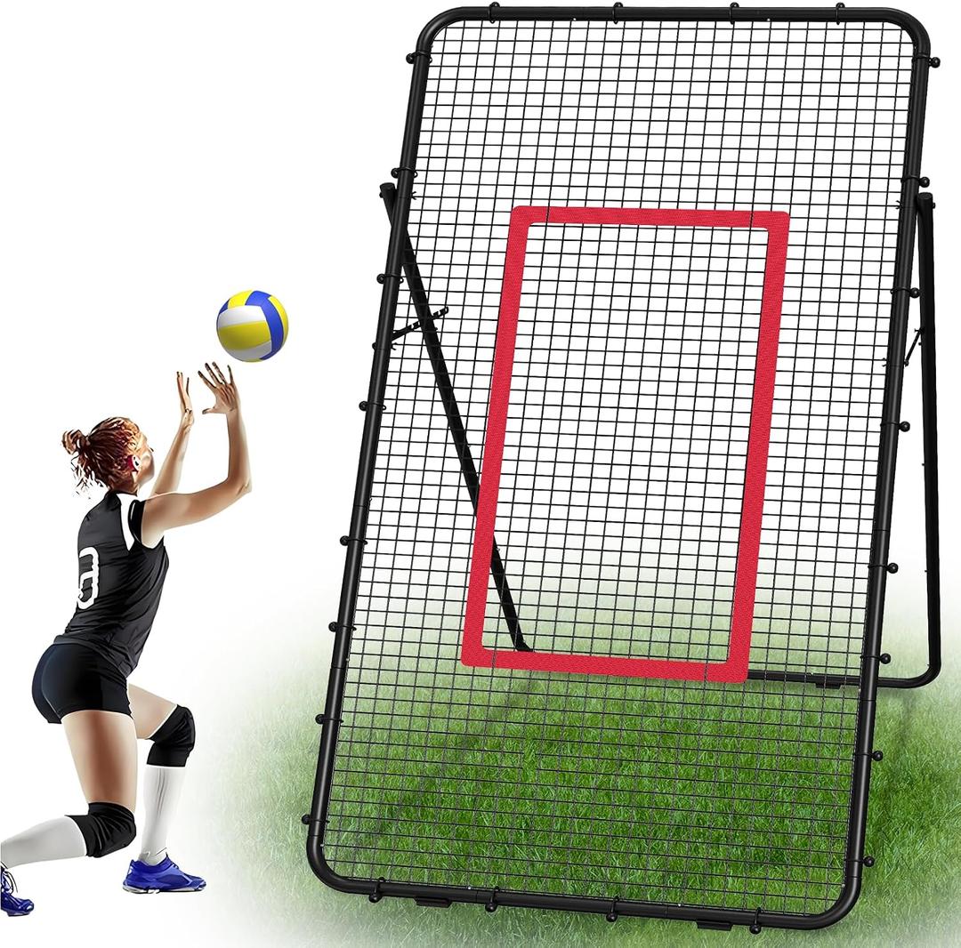 Adjustable Volleyball Net 7x4 Ft, Volleyball Training Equipment for Lacrosse, Baseball, Soccer, Tennis, Backyard Volleyball Rebounder Hitting Serving Passing Spike Practice