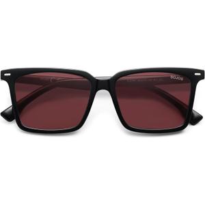 SOJOS Trendy Polarized Square Sunglasses Womens Men Retro Vintage 90s Sun Glasses SJ2387 (Tortoise Frame Red Lens)
