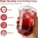 Ginkgo 100 Pack - 16 oz Clear Plastic Cups with Lids and Straws, Leak-Proof & Sturdy, Disposable Iced Coffee Cups for Smoothie, Cold Drinks