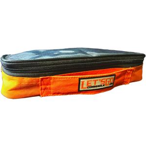 Cornhole Bag Case ORANGE small Patch Pouch carrier insert heavy duty double zipper vinyl top COMPATIBLE with Zuca carts and backpacks hold 4 bean bags
