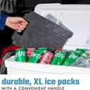 Cool Coolers by Fit & Fresh XL Slim Cooler Ice Blocks, Reusable & Long Lasting XL Ice Packs for Coolers, Slim XL Ice Packs for Cooler Bags, Space Saving, Quick Freeze, 10"x 13", Black, 2PK
