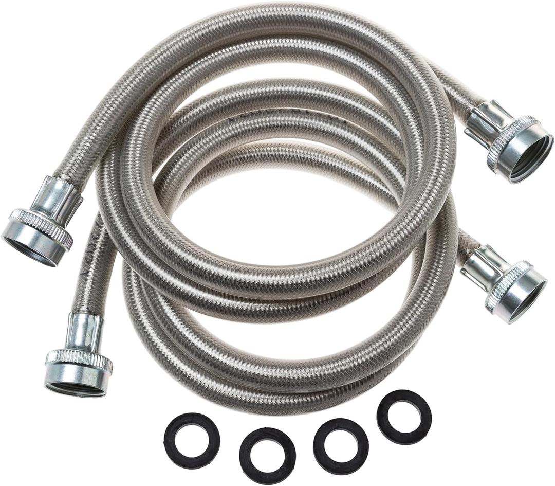 General Electric PM14X10005 Stainless Steel Washing Machine Hoses, 4-Foot (2-pack)