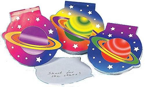 Pack of 2, DIE CUT PLANET NOTEPADS - Stationery - 24 Pieces